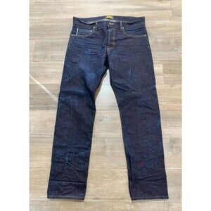 Brave Star Selvage Jeans Mens 36X33 THE SLIM TAPER USA Made Dark Blue Denim
